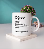 Öğretmen Kupa Bardak ve Taş Bardak Altlığı Seti