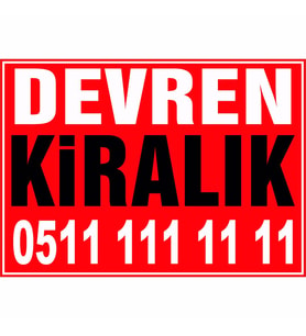 Devren Kiralık Branda Afişi (Kırmızı Renk)