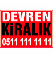 Devren Kiralık Branda Afişi (Kırmızı Renk)