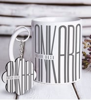 BK Gift Kişiye Özel Ankara Beyaz Kupa ve Anahtarlık Hediye Seti (Model 1)