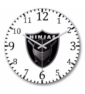 Gijoe Ninjas  Duvar Saati Bombeli Gercek Cam