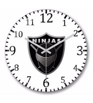 Gijoe Ninjas  Duvar Saati Bombeli Gercek Cam