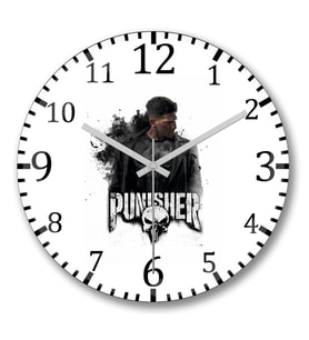 The Punısher Justiceiro Serie Duvar Saati Bombeli Gercek Cam