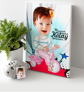 BK Gift Kişiye Özel Bebek Karikatür Kanvas Tablo 30x50cm 3