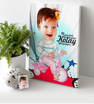 BK Gift Kişiye Özel Bebek Karikatür Kanvas Tablo 30x50cm 3
