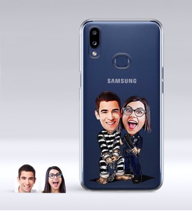 BK Gift Kişiye Özel Sevgililer Karikatürlü Samsung Galaxy A10s İnce Şeffaf Silikon Telefon Kapağı-7 (Beyaz)