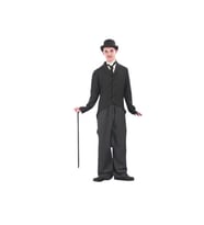 Charlie Chaplin Yetişkin Kostümü (Gri)