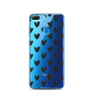 Kalp Tasarımlı Süper Şeffaf Silikon Telefon Kılıfı Huawei Honor 9 Lite