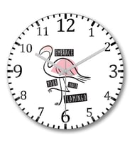 Embrace Your Inner Flamingo Duvar Saati Bombeli Gercek Cam