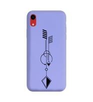 Iphone XR Çizgi Tasarımlı Mor Lansman Telefon Kılıfı