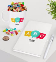 BK Gift Kişiye Özel Öğretmen Beyaz Defter Kalem Şekerli Kupa Seti-4 (Model 1)
