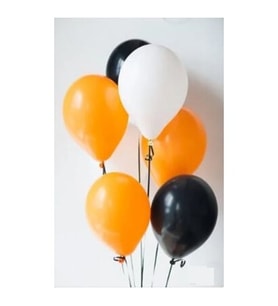 30 Adet Turuncu Siyah Beyaz Karışık Balon ( Balonlar Sönüktür)