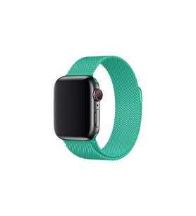 BİPOWER Apple Watch 38-40mm KRD1 Metal Hasır Kordon (Turkuaz)