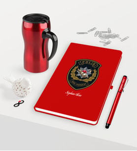 BK Gift Kişiye Özel Polis Özel Harekat Temalı Kırmızı Defter Kalem Termos Mug Seti (Model 1)