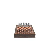 Gifthome Metal Satranç Takımı/Seti;Büyük,İngiliz,Antik,Gül,Sandıklı Masif Satranç Tahtası (Çok Renkli)