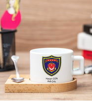 Deniz Kuvvetlerine Hediye Ahşap Altlıklı Fincan