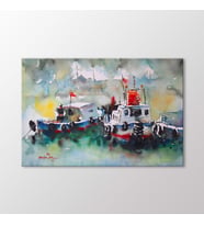 Arty Tablo Suluboya Tekneler Tablo (Karışık)