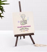 BK Gift Kişiye Özel Felsefe Öğretmeni Şovaleli Doğal Taş-2 (Beyaz)