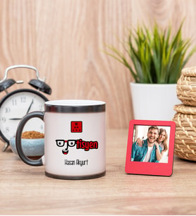 Optisyen Sihirli  Kupa Bardak ve Kırmızı Mini Çerçeve