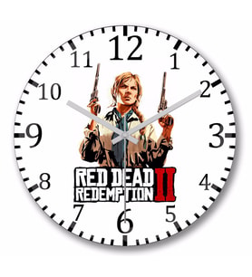 Red Dead Redemption 2 Sadie Adler  Duvar Saati Bombeli Gercek Cam