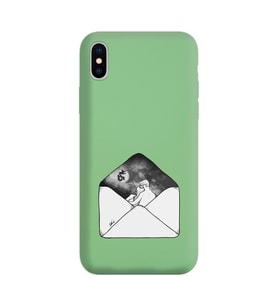 Iphone Xs Max Mektup Tasarımlı Yeşil Lansman Telefon Kılıfı