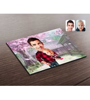 BK Gift Kişiye Özel Baba Oğul Karikatürlü Ahşap Puzzle-3