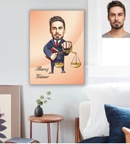 Kişiye Özel Avukat Karikatürlü Ahşap Tablo 30x47 Bay-3