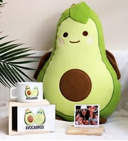 Kişiye Özel Ahşap Fotoğraf Tutucu  Avocado Yastık Ve BRO Best Friends Forever Kutulu Kupa