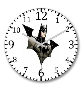 Batman Duvar Saati  Bombeli Gercek Cam