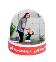 Müzikli Led Işıklı Fotoğraflı Happy Birthday Hediye Kar Küresi