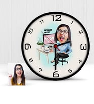 BK Gift Kişiye Özel Genel Müdür Karikatür Ahşap Duvar Saati  1