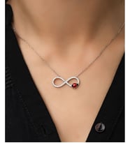 Papatya Silver 925 Ayar Uğur Böcekli Sonsuzluk Gümüş Kolye