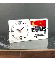 Polis Ahşap Masa Saati 002