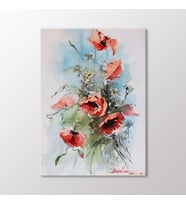 Arty Tablo Suluboya Gelincikler Tablo (Karışık)