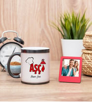 Aşçı Sihirli  Kupa Bardak ve Kırmızı Mini Çerçeve