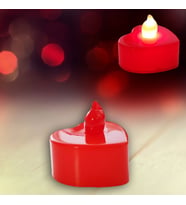 Led Işıklı Pilli Tealight Kalp MuM, 4 cm x 2 cm - Renk Değiştiren Işık (STD)