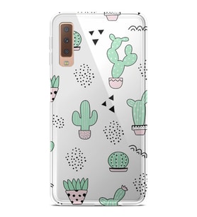 Kılıfland Samsung Galaxy A7 2018 Kılıf Silikon Resimli Kapak Cactus Pattern Stok 901