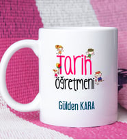 Tarih Öğretmeni Tasarımlı Kişiye Özel Tarih Öğretmeni Kupa Bardak