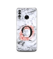Mermer Çiçekli Harf Tasarım Süper Şeffaf Silikon Telefon Kılıfı Huawei P30 Lite 