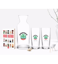 BK Gift Kişiye Özel Renkli Baskılı Kırıkkale Tasarımlı Turistik İkili Rakı Bardağı Karaf ve Cep Kitabı Hediye Seti-1 (Model 1)