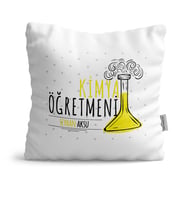 BK Gift Kişiye Özel Kimya Öğretmeni Dekoratif Yastık  5