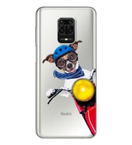Motorcu Köpek Tasarımlı Süper Şeffaf Silikon Telefon Kılıfı Xiomai Redmi Note 9 