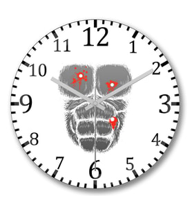 Göğüs Vücüt Gösterili Duvar Saati Bombeli Gercek Cam