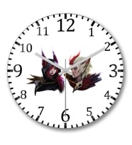 Xayah ve Rakan Duvar Saati Bombeli Gercek Cam