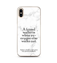 Iphone Xs Beyaz Mermer Söz Tasarımlı Telefon Kılıfı