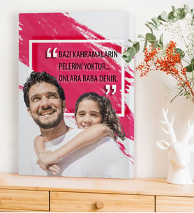 BK Gift Kişiye Özel Bazı Kahramanların Pelerini Yoktur Onlara Baba Denir Kanvas Tablo 50x70cm