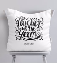BK Gift Kişiye Özel Yılın Öğretmeni Beyaz Yastık-1
