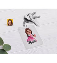 BK Gift Kişiye Özel Kız Çocuk Prenses Karikatürlü Şeffaf Pleksi Anahtarlık-2 (Beyaz)