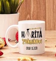 Harita Teknikerine Hediye Beyaz Kupa Bardak