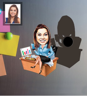 Kişiye Özel İş Kadını Karikatürlü Ahşap Magnet Bayan-13